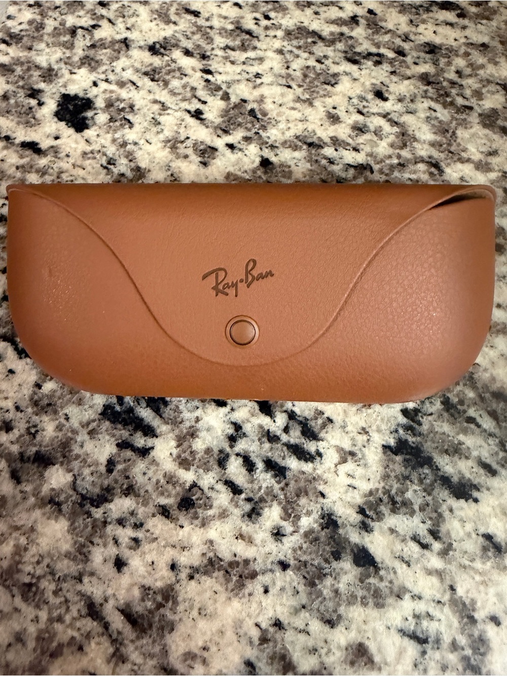 Ray-Ban Tan Meta Leather Sunglasses & Case not working For Parts or to be fixed.